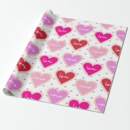 KARTEN UND LILA VALENTINSTAG-HERZEN GESCHENKPAPIER