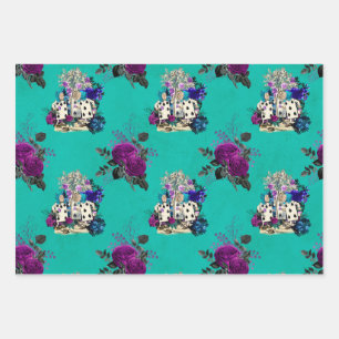 Karten und Rose der Alice im Wunderland Geschenkpapier Set