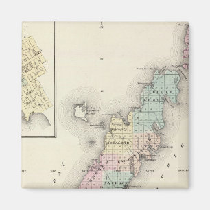 Karten von Door Landkreis, Sturgeon Bay und Jenny Magnet