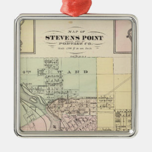 Karten von Stevens Punkt, Elroy und Wonewoc Silbernes Ornament