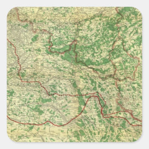 Karten-Western-Front Quadratischer Aufkleber