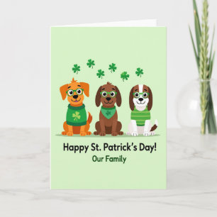 Karten zum Familienurlaub mit Shamrock-Hund