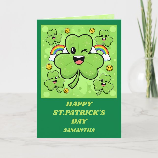 Karten zum St. Patrick's Day mit Shamrock Sparkle (Vorderseite)