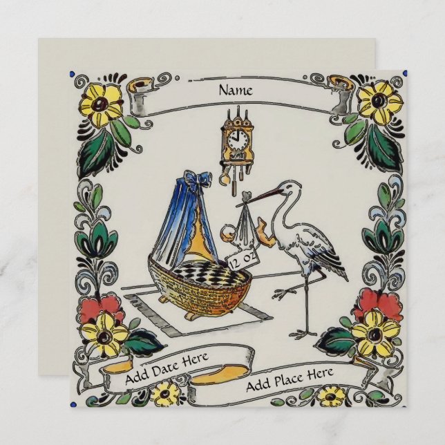 Karten zur Babymitteilung (Vorne/Hinten)