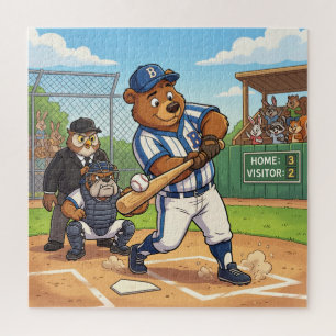 Kartenbär spielt Baseball Puzzle