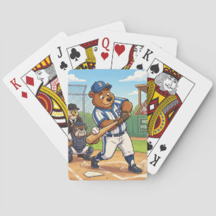Kartenbär spielt Baseball Spielkarten