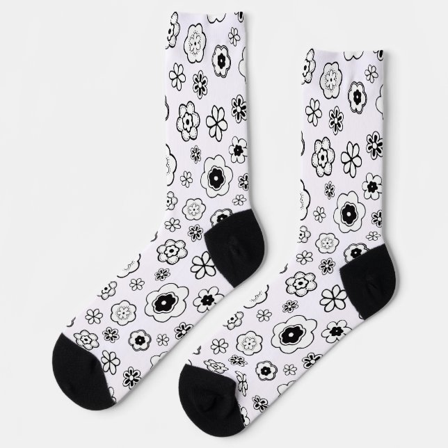 Kartenblumen Socken (Linkes Detail)