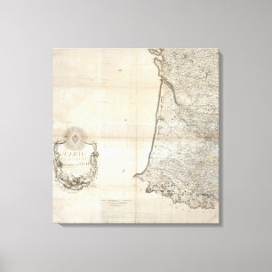 Kartende-La Frankreich SO Leinwanddruck