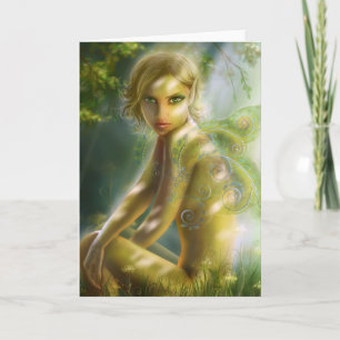 Kartenelf aus Holz Feiertagskarte