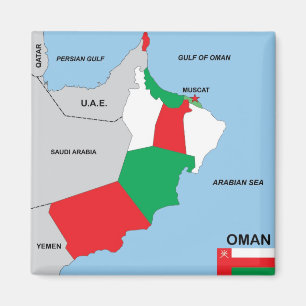 Kartenflaggen-Bezirksregion Oman-Landes politische Magnet