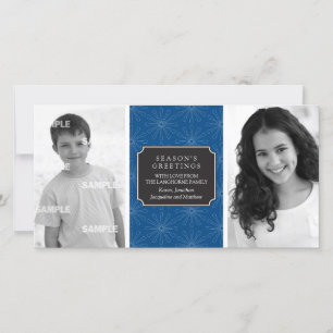 Kartenfoto mit gepunktetem Blumenrahmen Feiertagskarte