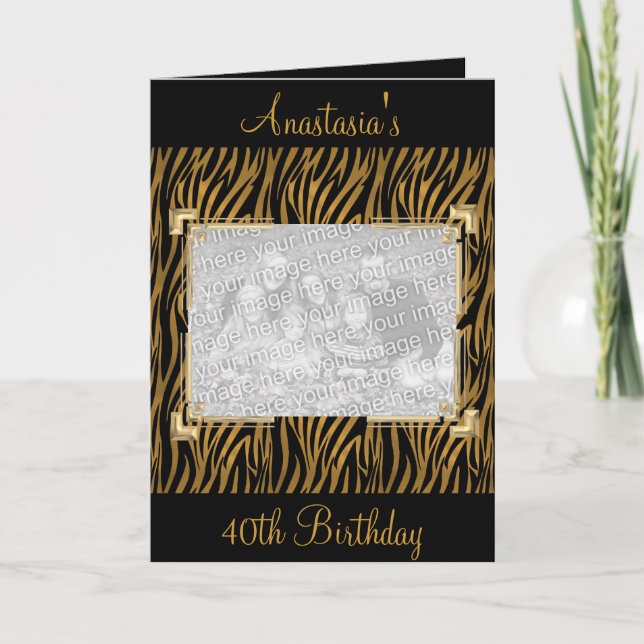 Kartengrüße Schwarzes Tier Print Event-Foto Einladung (Vorderseite)