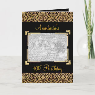 Kartengrüße Schwarzes Tier Print Event-Foto Karte