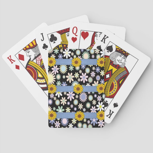 Kartenhalterung für Sonnenblumen Spielkarten (Rückseite)