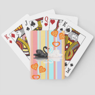 Kartenhalterung Streifen Orange Hearts Swans spiel Spielkarten