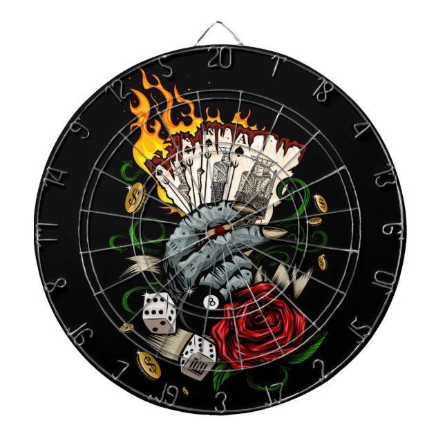 Kartenhand Dartscheibe (vorne)