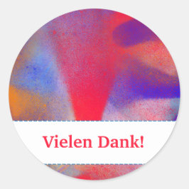 Kartenhaus | Abstrakte Malerei Pink Raspberry  Runder Aufkleber
