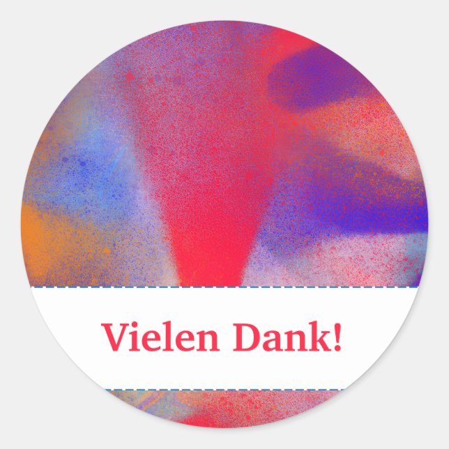 Kartenhaus | Abstrakte Malerei Pink Raspberry  Runder Aufkleber (Vorderseite)