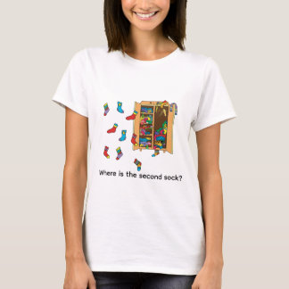 Kartenillustration: Wo ist die zweite Socke? T-Shirt