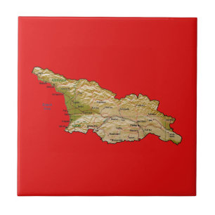 Kartenkachel Georgien Fliese