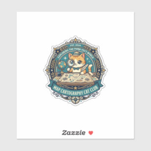 Kartenkartografie Katze Lustige Katzenliebhaber De Aufkleber