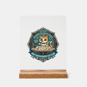 Kartenkartografie Katze Lustiges Katzenliebhaber-D Acrylschild