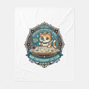 Kartenkartografie Katze Lustiges Katzenliebhaber-D Fleecedecke