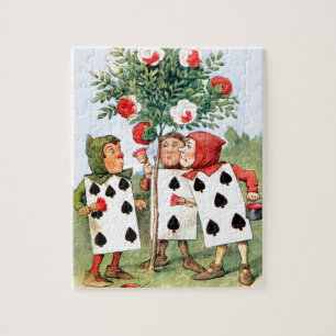 Kartenmänner malen der Königin Rosen im Wunderland Puzzle
