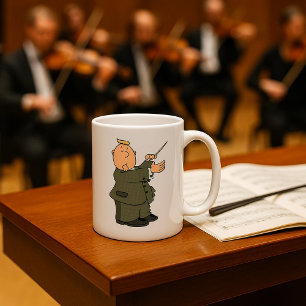 Kartenmusikdirigent mit Taktstock Kaffeetasse