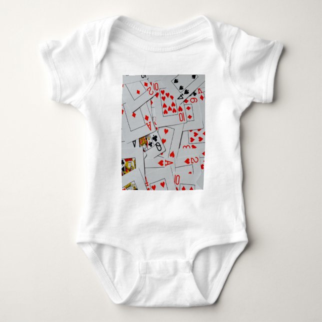 Kartenmuster auf der Kartendecke, Baby Strampler (Vorderseite)