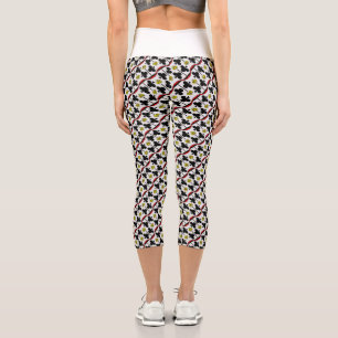 Kartenmuster Capri Leggings