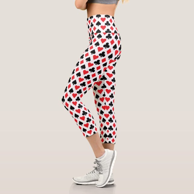 Kartenmuster Capri Leggings (Links)