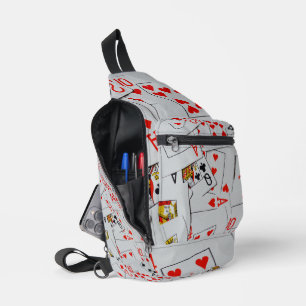 Kartenmuster eines verstreuten Kartenspiels, Crossbody Bag