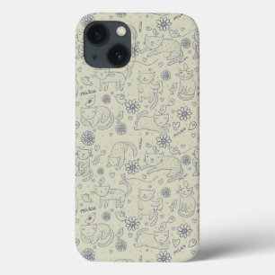 Kartenmuster mit lustigen Katzen Case-Mate iPhone Hülle