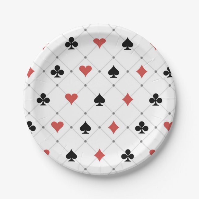 Kartenmuster Pappteller (Vorderseite)