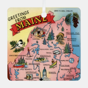 Kartenornament des Bundesstaates Maine Ornament Aus Metall