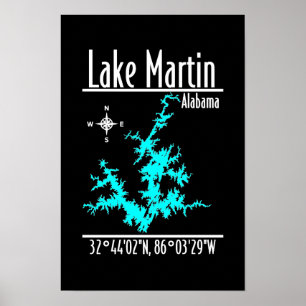 Kartenposter Lake Martin Alabama Poster