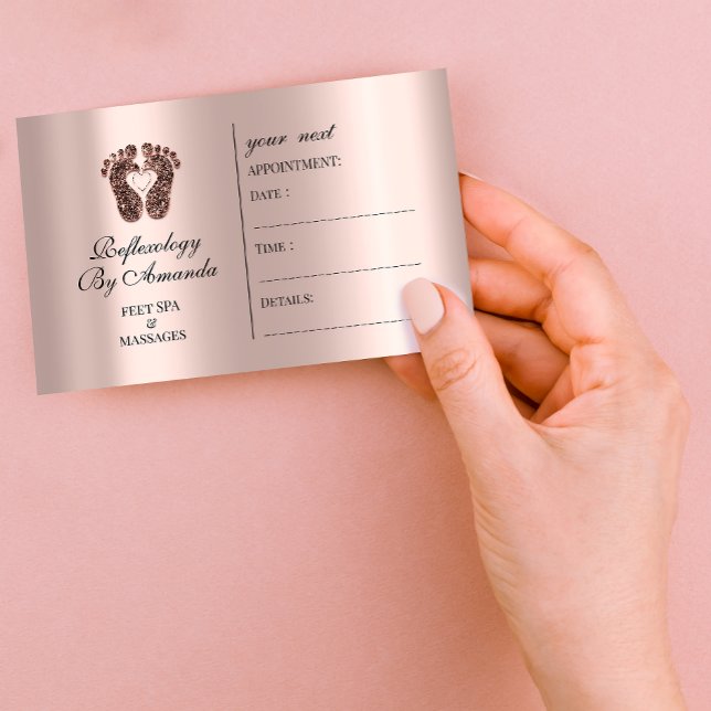 Kartenreflexmassage Heilung Rose Terminkarte (Appointment Card Reflexology Massages Healing Rose)