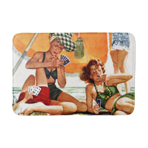 Kartenspiel am Strand durch Alex Ross Badematte