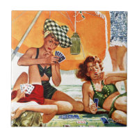 Kartenspiel am Strand von Alex Ross