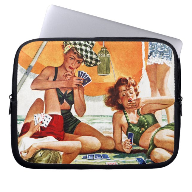 Kartenspiel am Strand von Alex Ross Laptopschutzhülle (Vorderseite)