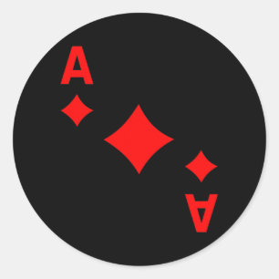 Kartenspiel Ass der Diamantenkarten Runder Aufkleber