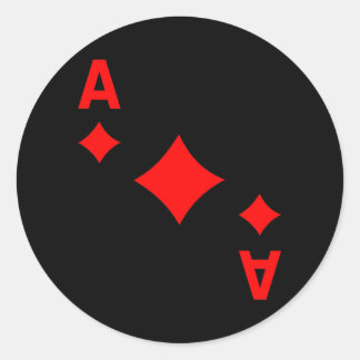 Kartenspiel Ass der Diamantenkarten Runder Aufkleber