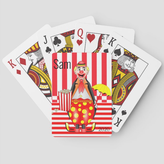 Kartenspiel Clown Red Stripe Popcorn Spielkarten (Rückseite)