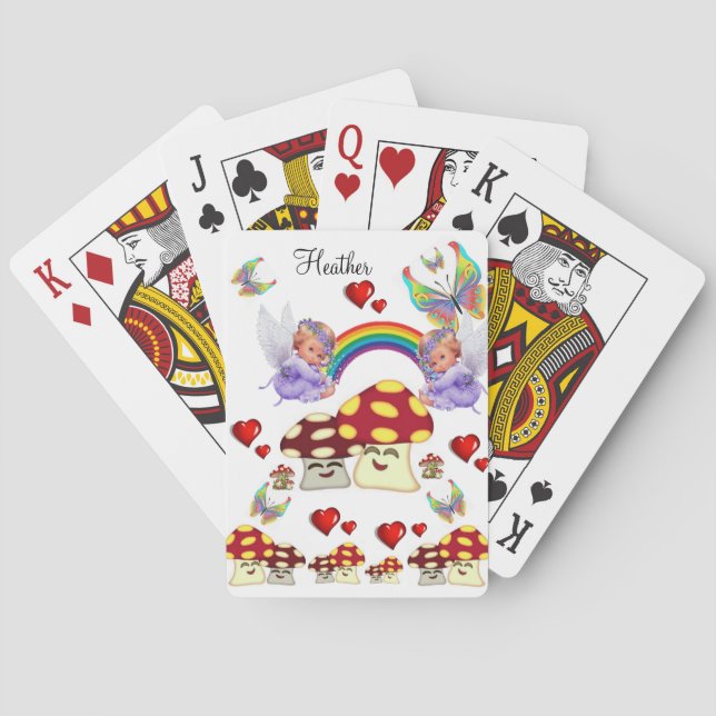 Kartenspiel-Deck Fairy Mushroom Rainbow Spielkarten (Rückseite)