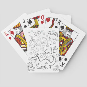 Kartenspiel-Deck-Färbung von Dinosauriern Spielkarten