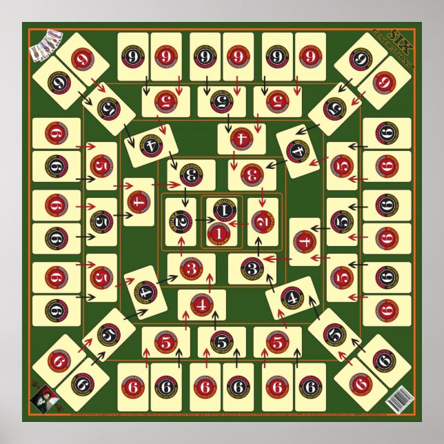 Kartenspiel der sechs Generationen - Genealogische Poster (Vorne)