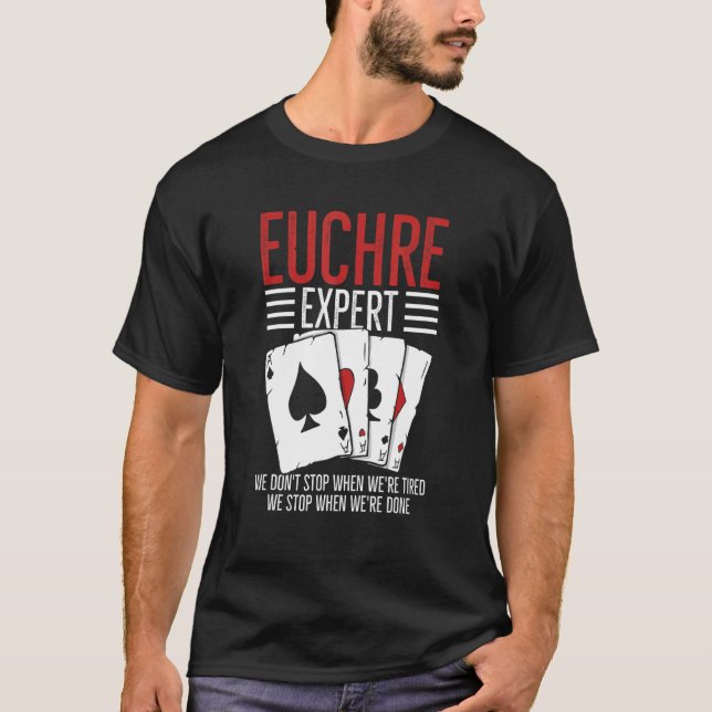 Kartenspiel-Euchonzept für einen Euchre-Spieler T-Shirt (Vorderseite)