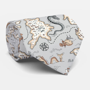 Kartenspiel-Fantasie Welt-Kartografie Krawatte