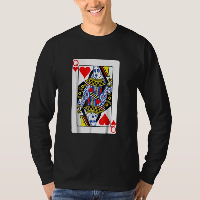Kartenspiel Königin des Herzens Valentinstag Costu T-Shirt (Vorderseite)